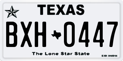 TX license plate BXH0447