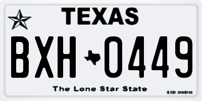 TX license plate BXH0449