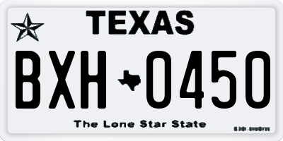 TX license plate BXH0450