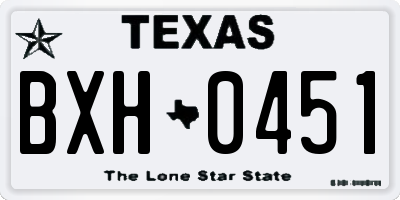 TX license plate BXH0451