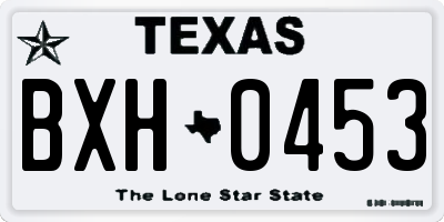 TX license plate BXH0453