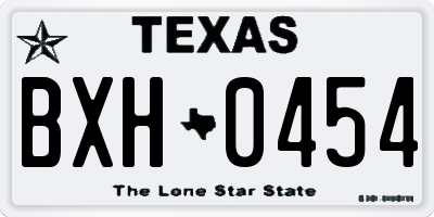 TX license plate BXH0454