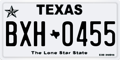 TX license plate BXH0455