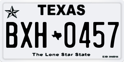 TX license plate BXH0457