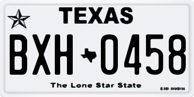 TX license plate BXH0458