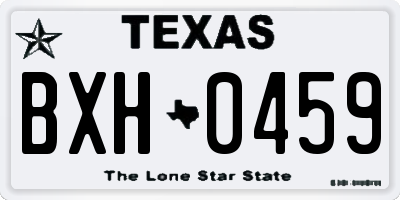 TX license plate BXH0459
