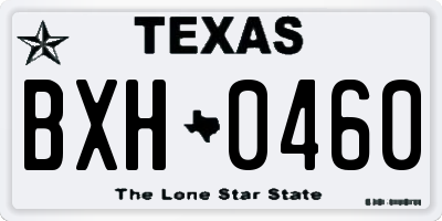 TX license plate BXH0460