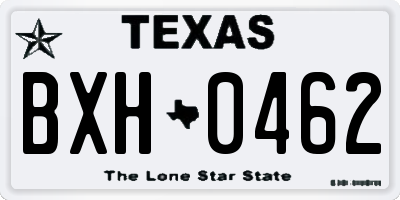 TX license plate BXH0462