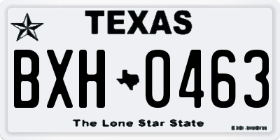 TX license plate BXH0463