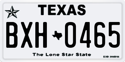 TX license plate BXH0465
