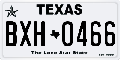 TX license plate BXH0466