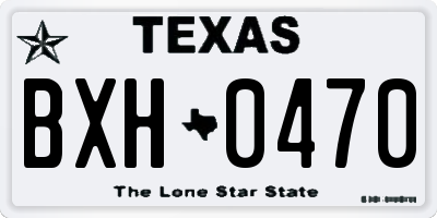 TX license plate BXH0470