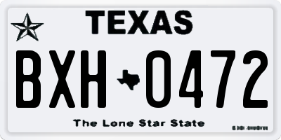 TX license plate BXH0472