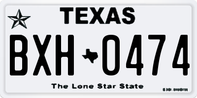 TX license plate BXH0474