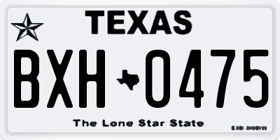 TX license plate BXH0475