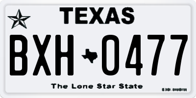TX license plate BXH0477