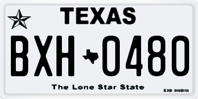 TX license plate BXH0480