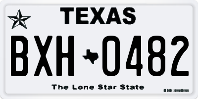 TX license plate BXH0482