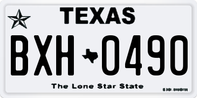 TX license plate BXH0490