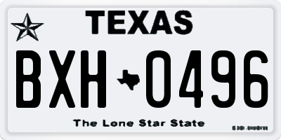 TX license plate BXH0496