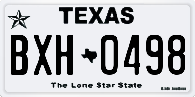 TX license plate BXH0498
