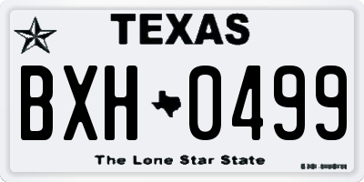 TX license plate BXH0499