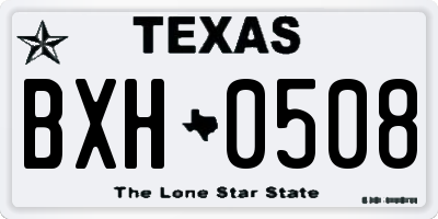 TX license plate BXH0508