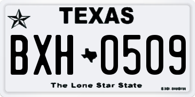 TX license plate BXH0509