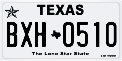 TX license plate BXH0510