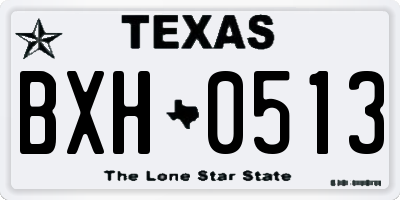 TX license plate BXH0513