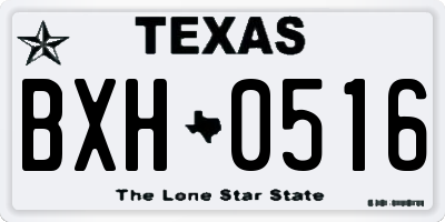 TX license plate BXH0516