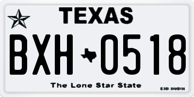 TX license plate BXH0518