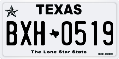 TX license plate BXH0519