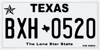 TX license plate BXH0520
