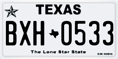 TX license plate BXH0533