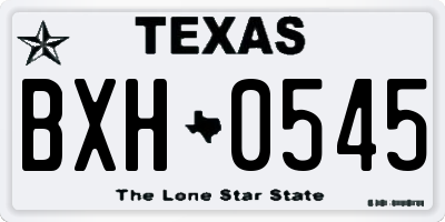 TX license plate BXH0545