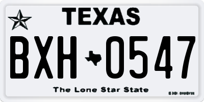 TX license plate BXH0547