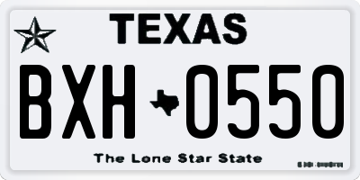 TX license plate BXH0550
