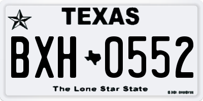 TX license plate BXH0552