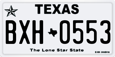 TX license plate BXH0553
