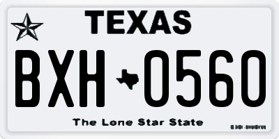 TX license plate BXH0560