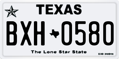 TX license plate BXH0580
