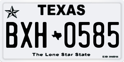 TX license plate BXH0585