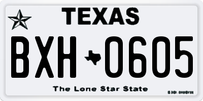 TX license plate BXH0605