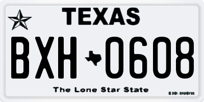 TX license plate BXH0608