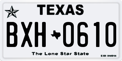 TX license plate BXH0610