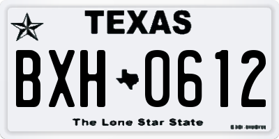 TX license plate BXH0612
