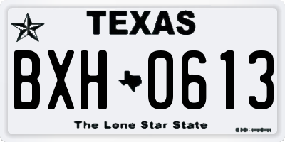 TX license plate BXH0613