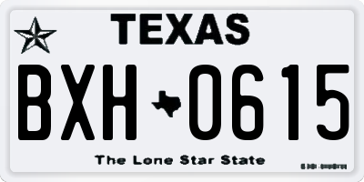 TX license plate BXH0615