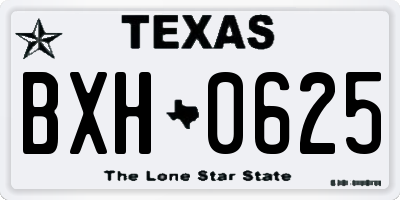 TX license plate BXH0625